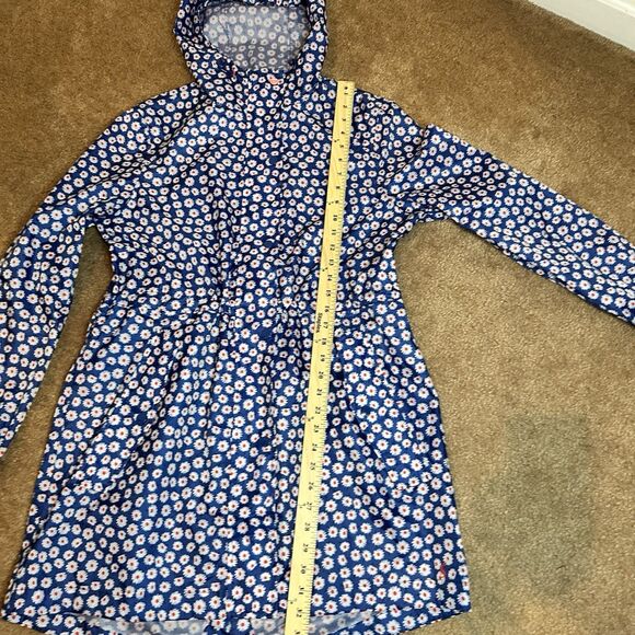 Joules Golightly Blue Daisy Packaway Waterproof Rain Jacket Coat Size US 8 WM - Picture 5 of 11